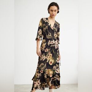 AllSaints Delana Francoise floral-print wrap maxi dress